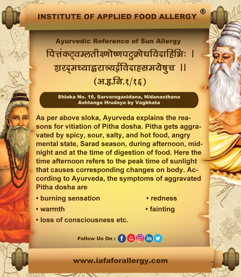 Concept of Sun Allergy in Ayurveda