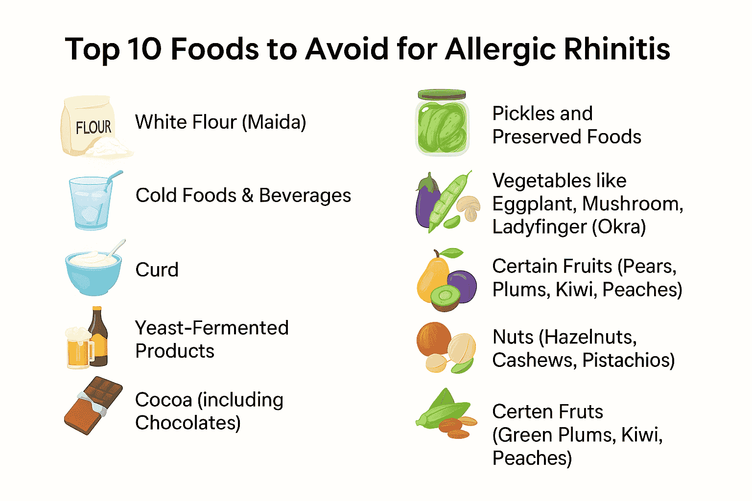 10 Foods to Avoid for Allergic Rhinitis