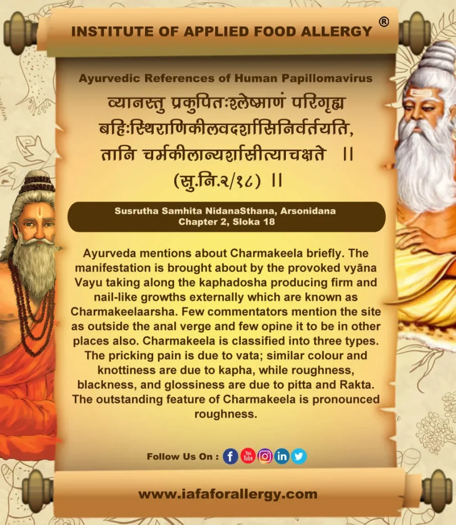 Ayurvedic References of Human Papillomavirus-Charmakeela