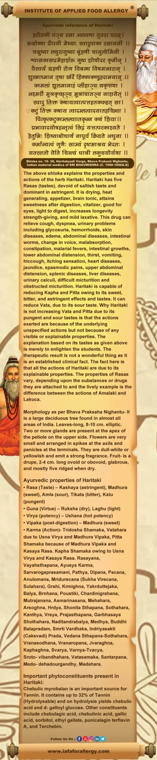 Ayurveda Reference for Haritaki (Terminalia Chebula)