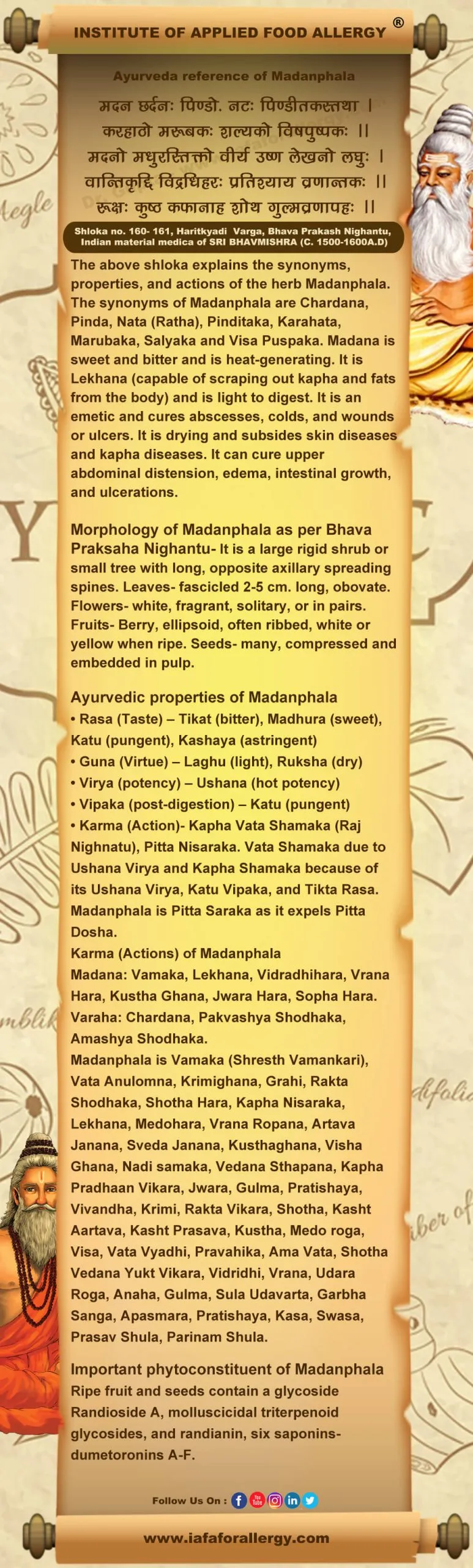 Ayurveda Reference for Madanphala (Randia dumetorum Lamk.)
