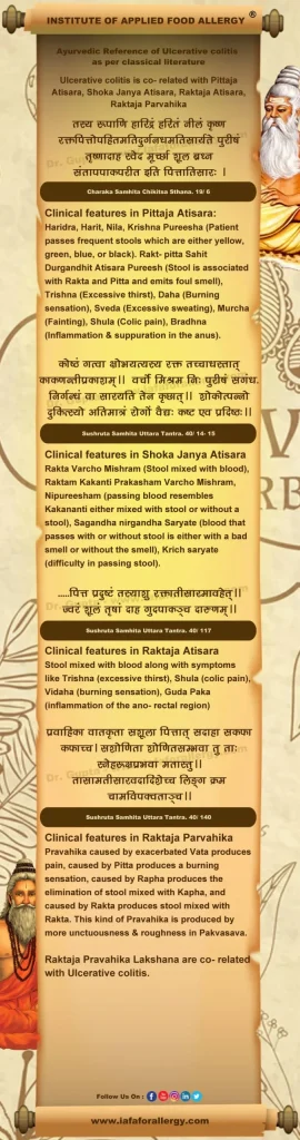 Ayurvedic Reference of Ulcerative colitis as per classical literature