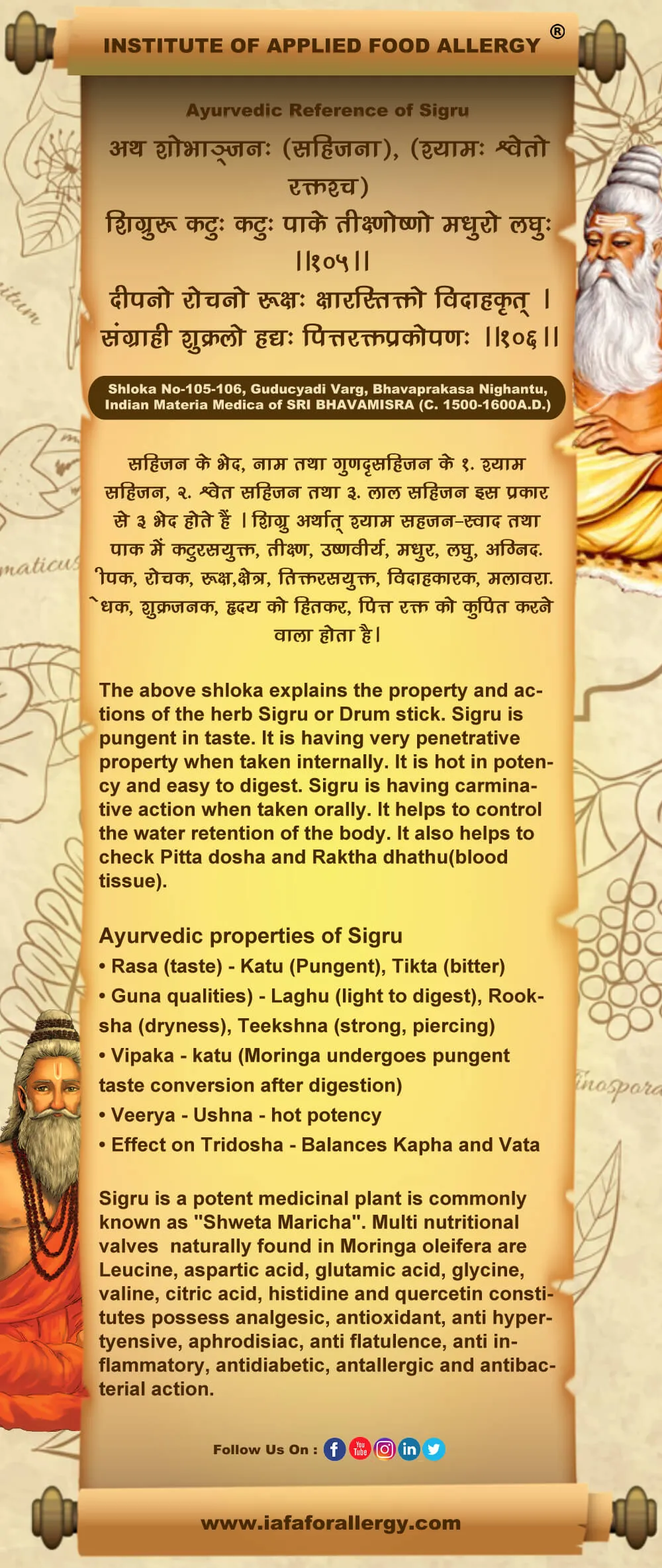Ayurvedic Reference of Sigru
