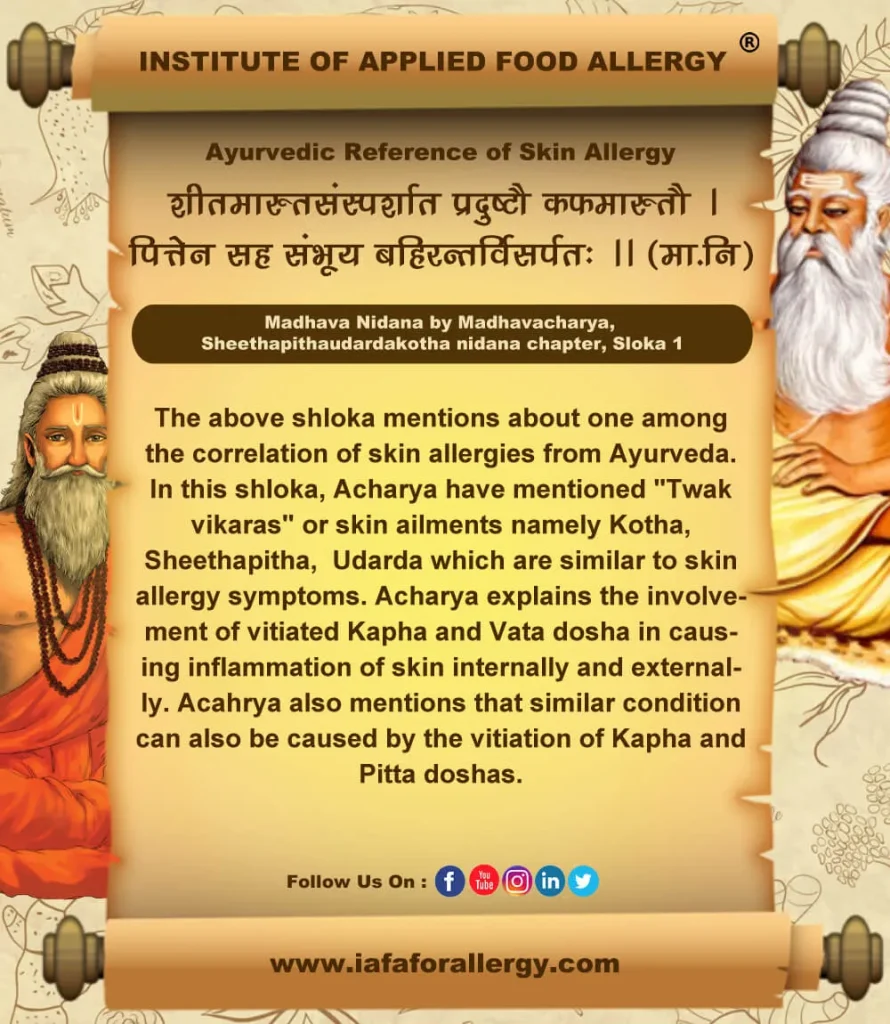 Ayurvedic Reference of Skin Allergy
