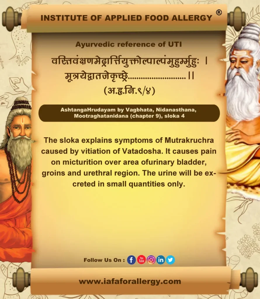 Ayurvedic Reference of UTI