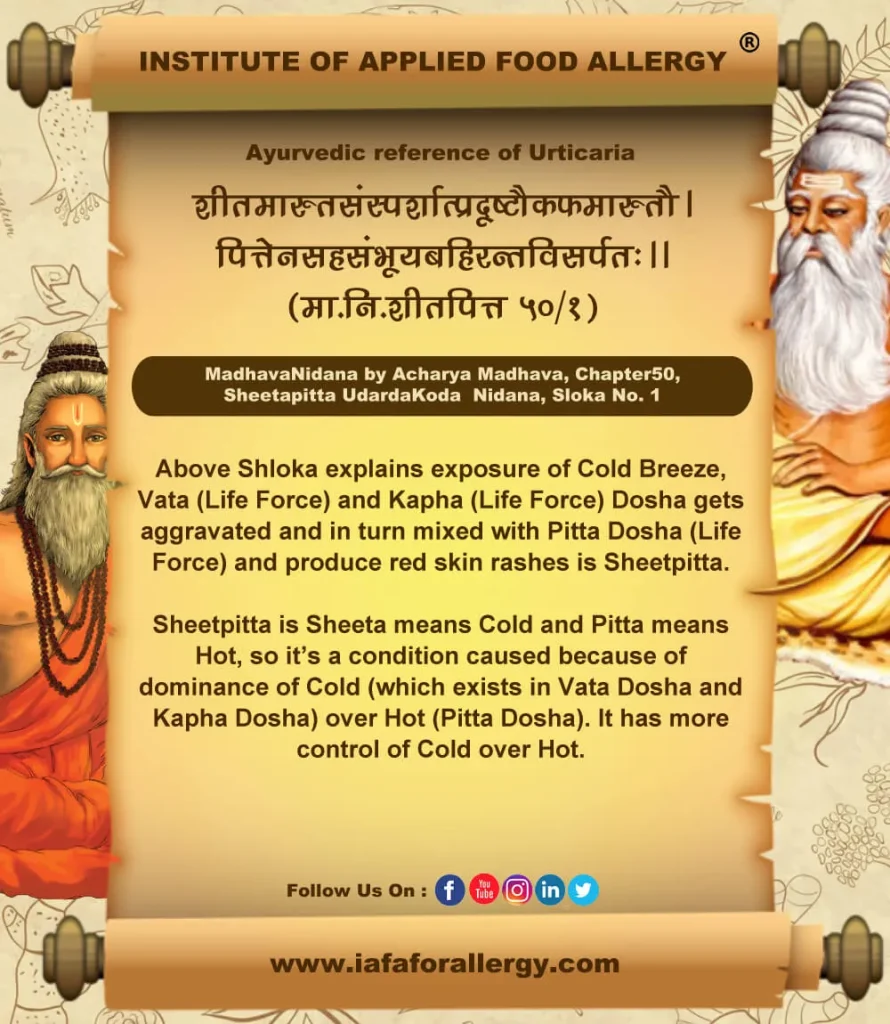 Ayurvedic Concept of Urticaria (Sheetpitta)